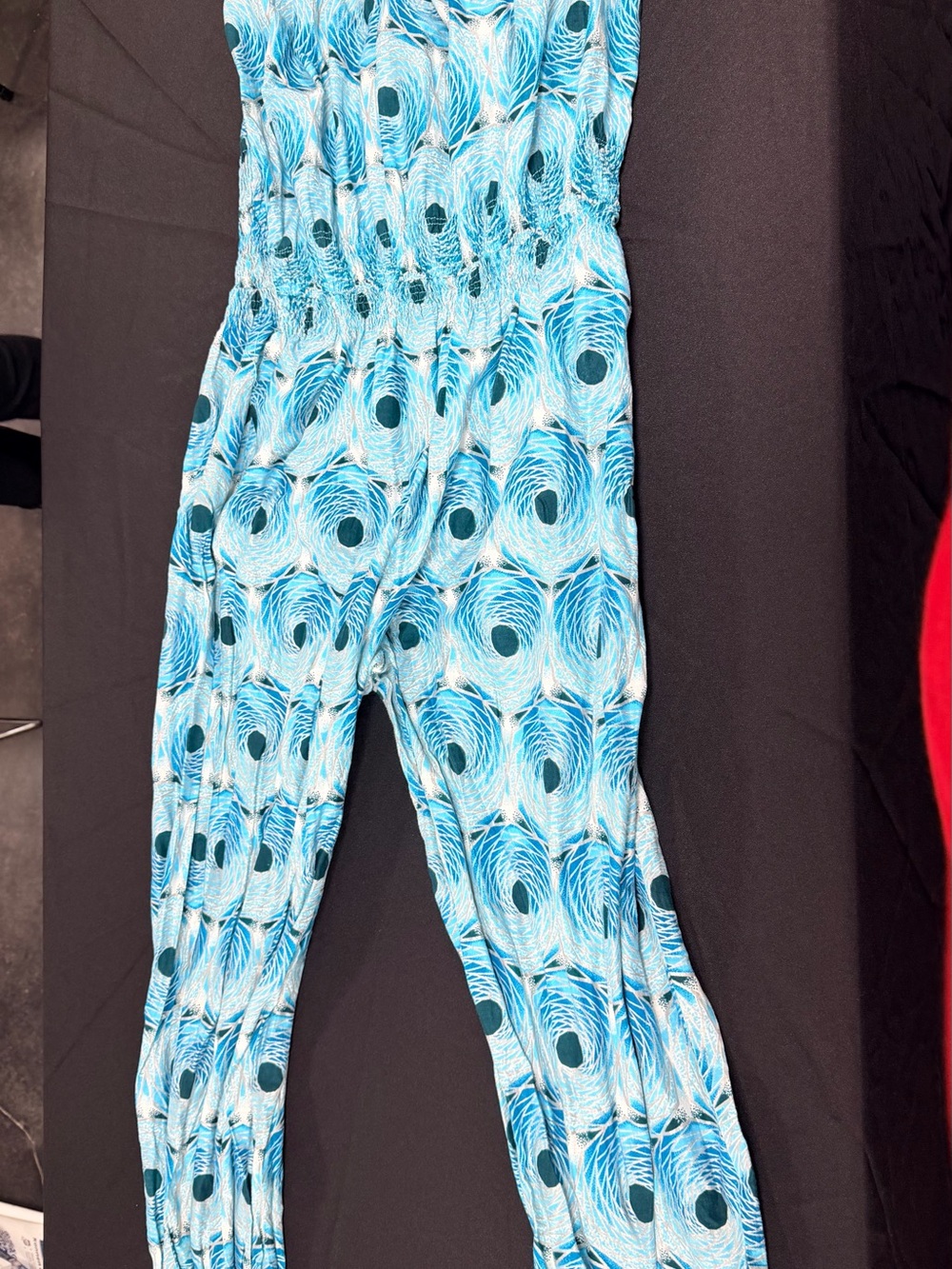 Womens Blue Printed Jumpsuit